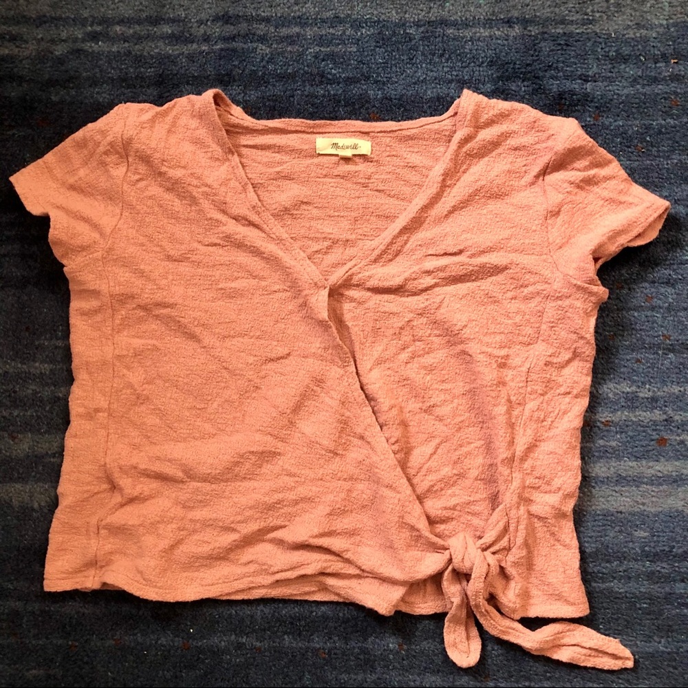 Madewell Pink Wrap Top